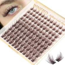 Winifred Brown Lash Clusters Natural Cluster Eyelash Extensions Wispy Eyelash Clusters Manga Anime Lash Extension 16mm Dark Brown Individual Lashes - GManga Brown - 查看 1