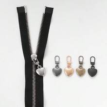 5pcs Heart-Shaped Multi-Functional Metal Detachable Zipper Pulls Replacement Zipper Sliders Repair Kit, For Luggage, Handbags, Backpacks, Jackets - Multicolor - View 2