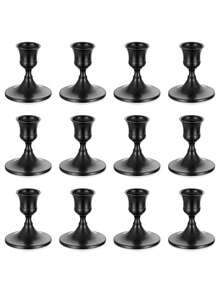 2/4/6/12pcs Cone Candle Holders, Gold/Black, Suitable For Tabletop Decor, Wedding Reception, Holiday Christmas Fireplace Or Home Decoration - Multicolor - View 19