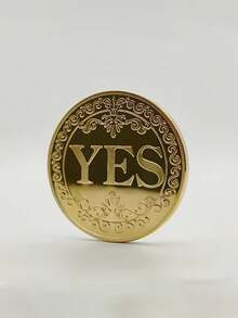 1pc Gold/Silver Metal "Yes/No" Decision Coin, 3D Lucky Coin, Magic Coin, Divination Coin