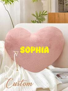 定制心形毛绒抱枕，柔软蓬松，装饰抱枕，适用于沙发、床、房间、家居、客厅，是情人节、新婚夫妇的理想礼物。 - 彩色 - 查看 2