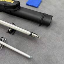 Black Tech 2 Pieces Billiard Cue Stick, 58 Inch Professional Pool Cue With 12.5mm Tip, Non-Slip Ergonomic Grip, Stable Power Transfer For 8-Ball 9-Ball Games - Silver - View 6