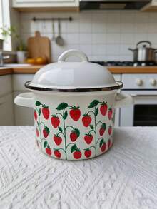 1pc Multi-Color Enamel Ceramic Pot, Soup Pot, Frying Pan, Stew Pot, Noodle Pot, Hot Pot, Seasoning Jar With Lid, Tea Canister, Large Storage Jar, Tea Jar, Cereal & Nut Jar, Oil Jar, Enamel Stew Pot With Lid, Steamer Bowl, Soup Bowl, Ramen Bowl, Lard Bowl, Condiment Cup