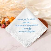 Wedding Handkerchiefs Something Blue For Bride, Mother Of The Bride Gifts Embroidered Lace Keepsake Bridal Hankies - 新郎父母 - 查看 9