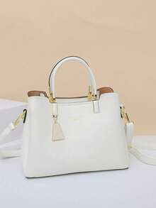 Dedoo Túi xách và túi đeo vai đa năng cỡ lớn sang trọng dành cho nữ. - trắng - Xem 4