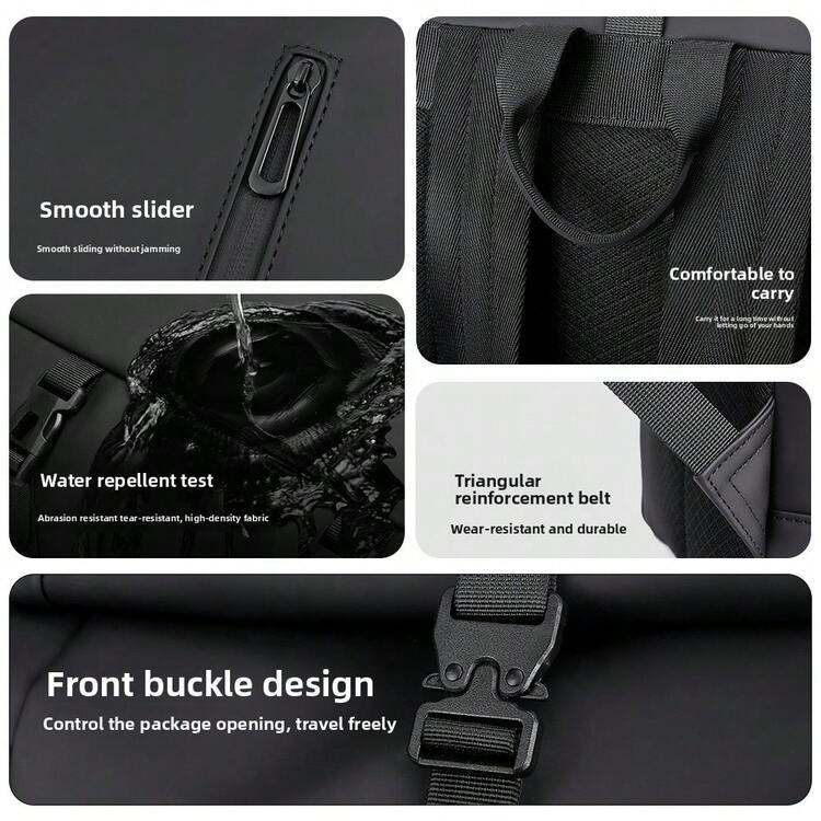 Rolltop Rucksack Laptop Rucksack 15 Inch For Daily Life, Study, And Work - Grey - View 3