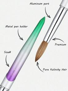 Cọ vẽ móng tay acrylic Kolinsky chất lượng tốt, cọ lông chồn nghệ thuật cán gỗ, cọ tạo gel, dụng cụ vẽ móng. - Nhiều màu - Xem 4