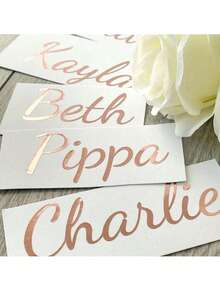 Customized Name Labels, Text Stickers, Vinyl Glass Stickers, School Water Bottle Stickers, Personalized Name Stickers, Customized Name And Text Wedding Decoration Fonts, Personalized Vinyl Labels, Warm Atmosphere, Multifunctional, Durable, Decorative, Reusable, Exquisite, Fashionable, High Quality, Colorful, Modern, Customized, Personalized, Unique, Ideal Gift For Him, Ideal Gift For Her, Gift For Boyfriend, Gift For Dad - Multicolor - View 9