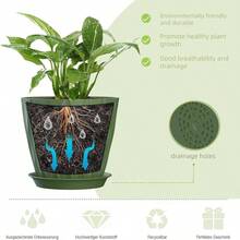 Inch Plant Pots 5 Pack, Flower Planters With Drainage Holes And Trays, Plastic Pots Indoor Outdoor Plants, White - 彩色 + 7吋 5件裝 - 查看 3