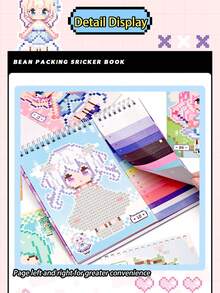 1 cuốn sách dán hạt cườm kiểu pixel, vật liệu trang trí thủ công DIY, sách dán sticker quà tặng thủ công kiểu xếp hình, sách dán sticker dùng trong album ảnh lưu niệm. - Nhiều màu - Xem 11