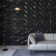 3D Wall Panel For Interior Wall Decoration, Water- And Oil-Resistant, PVC, Geometric Textured Wall Panel For Living Rooms, Halls, Bedrooms, Hotels, Offices, Black/White, 30 Cm X 30 Cm (Incl. Roll Of Wall Tape) - 對角鑽 - 查看 7