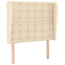 vidaXL Tête de lit con crema oreilles 93x23x118/128 cm velina - Beige - Visualizzare 3