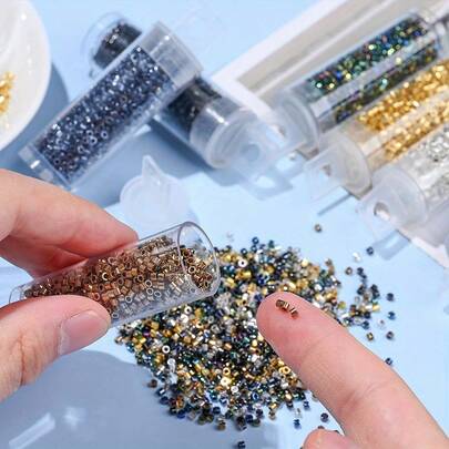 1380颗/管 2毫米复古特殊染色玻璃珠，适合DIY手工手链、项链和饰品