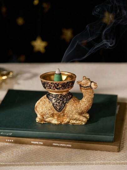 Cirelle 1 件树脂创意立式骆驼雕像香炉，适合客厅、书房、卧室、餐厅的家居装饰，拉玛节、情人节、母亲节、感恩节，最佳节日礼物拉玛