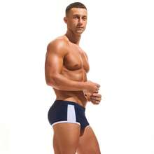Taddlee Men's Swimwear Swimming Boxer Trunks Briefs Shorts Square Cut Swimsuits - 寶藍色 - 查看 6