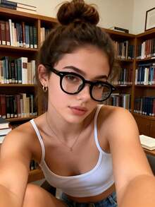 1 Pair Transparent Round Glasses For Women, Suitable For Daily Life, Watching TV, Gaming, Working And Reading