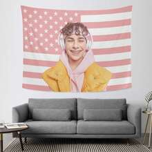 1 szt. spersonalizowany gobelin z flagą narodową, personalizowana flaga, możliwość personalizacji zdjęć, na urodziny, wesele, walentynki, wystrój pokoju, imprezę, dzień ojca/matki, wystrój domu, estetyka sypialni, wiszący materiał do akademika na początek roku szkolnego, wieczna miłość - Wielokolorowe - Zobacz 5