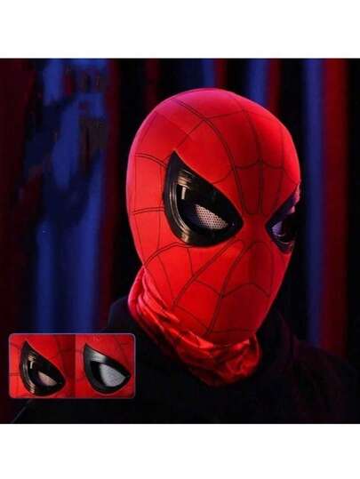 1pc Official Licensed Spider-Man Spider Mask - Perfect For Halloween And Cosplay, Polyester Material, Ideal Gift For Valentine's Day, New Year, Christmas, Suitable For Men