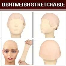 1Pc Halloween Party Dress Up Bald Head Cap Light Head Headgear Simulation Film And Television Makeup Wig Bald Head Cap Latex Light Head Headgear - Multicolor - View 4