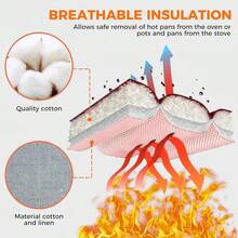2 Pcs Oven Mitts For Kitchen Heat Resistant Oven Gloves, Soft Cotton Lining, Anti-Slip Silicone Stripe Oven Mitts Heat Resistant Oven Mits, Kitchen Mitt Pair Protect Hands, CooFKing BaFKing Gloves Pink,2pcsPink - 2件粉紅色 - 查看 6