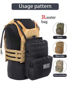 YAKEDA Attachable Water Bag, MOLLE Auxiliary Bag, Multi-Function Storage Pouch - Outdoor Portable Multi-Function Storage Bag With Water Bag, Layered Design, Hook And Loop For Attaching Various Patches - Multicolor - View 7