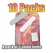 1/10/20 套装(5 件/包)美甲修脚套装,迷你指甲锉和橙木棒套装,双面指甲锉,木质角质层推,指甲清洁工具,指甲棒,适合专业美甲师和家庭美甲护理,美甲护理必备品 | 专业美甲套装 | 美甲护理工具,美甲师 DIY 美甲护理用品 - 粉色 - 查看 10