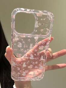 Funda de teléfono de conejo rosa, compatible con iPhone 17 Pro Max, 17 Pro, 17 Air, 17, 15, 16 Pro Max, 14 Pro, 13, 12, 11, cubierta trasera suave, regalo para niñas - Conejo rosa - Ver 5