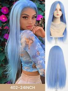 合成蕾丝前假发,高光棕色/金色/黑色假发,女士长直蕾丝假发,29英寸,合成耐热波浪假发,女士26英寸中分卷发,自然逼真,耐热纤维,适合日常、派对、圣诞节、万圣节等场合。 - 彩色 - 查看 15