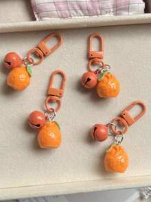 新款可爱橙色钥匙扣吊坠，创意装饰包挂件 - 彩色 - 查看 5