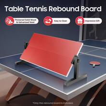 360° Adjustable Table Tennis Rebound Board - Self-Training Ping Pong Trainer With Rubber Surface & 7 Layers Of Wood For Solo Practice - Red - View 5