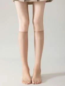 1/3/5/10 Pairs Of Women's Stockings, Ultra-Thin Long Tube Stockings, Anti Hook Silk Calf Socks, Sexy, Ultra-Thin, Super Transparent, Versatile JK, Knee High Socks, Suitable For Home Commuting, Parties, Gifts.Straight Socks - Multicolor - View 5