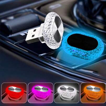 1pc USB Car Ambient Light, Mini LED USB Car Light, Car USB Plug-In Night Light, Car Ambient Light Kit For Car Interior Decoration And Home/Car Modification, Batteries Not Included.