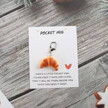 Móc khóa hình bánh sừng bò bằng nhựa (1/2 chiếc), móc khóa hình bánh quy sáng tạo, móc khóa xe hơi dễ thương kiểu cổ điển, mặt dây chuyền ba lô, phụ kiện túi xách cho cặp đôi, và quà tặng ngày lễ. - Nhiều màu - Xem 4