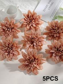5支仿真大丽花，4.72英寸丝绸非洲菊，适用于婚礼装饰、头饰胸针配饰、插花、花束制作、礼盒包装、情人节派对装饰、家居装饰，四季皆宜。 - 彩色 - 查看 11