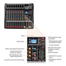 mhjMezcladora de Audio TXG Consola de Audio 8 Canales Mixer Interfaz USB Conexión de Bluetooth 5.0 Phantom Power de +48 V Efecto Digital Incorporado Ecualización de 3 Bandas de un Solo Canalsleeping Bags - 219165114 - Ver 4