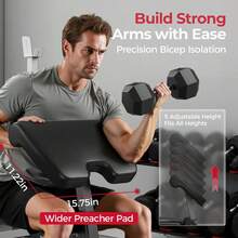 FLYBIRD Adjustable Weight Bench, With Bench Press Rack, Leg Extension And Leg Curl, For Home Gym Workout - 47In-Width - View 2
