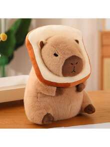 水豚毛绒玩偶，可爱水豚填充玩具 - 柔软的棕色毛绒动物，拥有生动的眼睛和蓬松的耳朵，小巧精致，可作桌面或汽车装饰品，是送给动物爱好者和水豚粉丝的生日礼物 - 适合家居、办公室或汽车装饰 - 彩色 - 查看 3