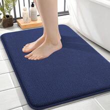 OLANLY Thick Memory Foam Bath Mat Rug 24x16, Extra Soft Absorbent Bathroom Rug, Quick Dry Bath Mats, Non-Slip, Machine Washable Carpet, Tub And Shower, Home Decor Accessories, Twilight Sapphire - Hoàng hôn Sapphire - Xem 2
