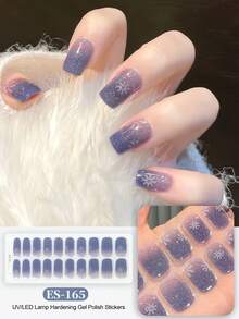 Emi Cured Gel Nail Stickers, Transparent Base Gel, 20pcs/Pack, Requires UV Lamp, Salon Quality, Long-Lasting, ES20 Cross-Border Wholesale, Same As Red Book Nail Stickers Nails Nail Supplies - Mauve Purple - View 8