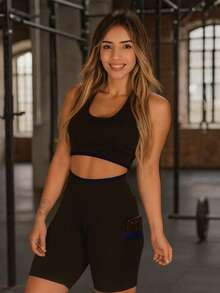 Women's Fitness Shorts For Gym, Workout, Weight Training. - màu đen - Xem 1