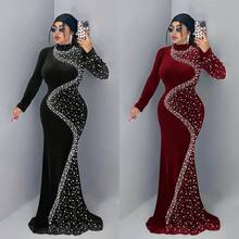 2026 New Style Women's Evening Gown - Elegant Silk Embroidered Diamond Gown For European And American Fashion Women - Women's Gift - Wedding And Banquet Dress - C7616-酒紅 - 查看 2