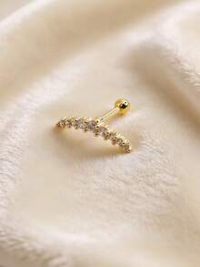 1 Pc Diamond CZ Nine-Pearl Stone Crown Ear Bone Earrings Piercing Jewelry PIsuitable For Daily Wear