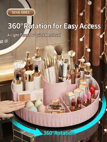 1个360°旋转塑料化妆品收纳盒，大容量桌面化妆品收纳盒，可收纳口红、化妆刷、笔筒，多功能化妆刷架，房间装饰 - 彩色 - 查看 7