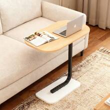 Mesa Auxiliar En Forma Mesa De Centro Modernas, Mesa Auxiliar De Acero Inoxidable Para Sala Y Recámara, Mesita De Noche Para Espacios, Alto 60 Cm - Albaricoque - Ver 6