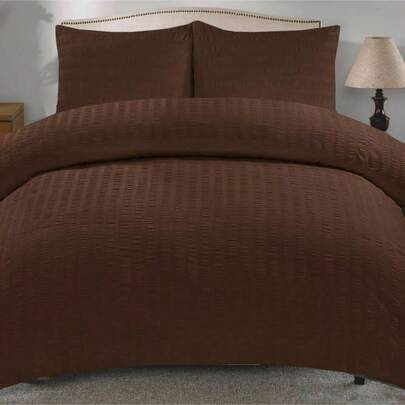 Seersucker Duvet Cover Set Rich Cotton Soft Washable Bedding All UK Sizes Single Double King