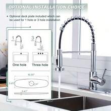 Kitchen Sink Faucets, Kitchen Faucets With Pull Down Sprayer Sus304 Stainless Steel Brushed Nickel Single Handle Single Hole Faucet For Farmhouse Rv Utility Bar Laundry Sinks - Silver - View 4