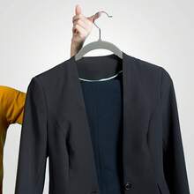 Super Strong Load-Bearing Velvet Coat Hangers, 10 Heavy-Duty Hangers Per Bag, 360° Rotating Silver Hooks, Easily Hang Coats, Exquisite And Stylish Appearance, Practical And Beautiful, Easy To Carry, Suitable For Retail Store Decoration, Room Decoration, Wardrobe Storage, Saving Space - Xám - Xem 8