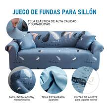 Tendencia3pzs Protector Cubre Sala Sofa Elástico Lavable Funda SillonCalidad premium - Azul acero - Ver 3