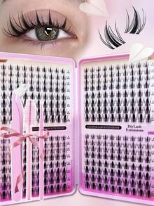 320-Piece Large-Capacity D-Shaped Curled Maple Leaf False Eyelashes, Soft And Natural, 8-16mm, DIY Single False Eyelash Mix Pack, Easy To Use, Reusable, Suitable For Everyday Makeup.