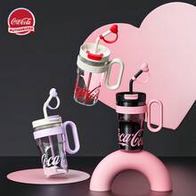 TendenciaVaso 800ml 27oz, Vaso Popote, Vaso Reutilizable Plastico, Vasos plastico con Tapa y Asa Portátil, Transparente, Antideslizante,  Vaso Súper Amor,RojoCalidad premium - Rojo - Ver 9